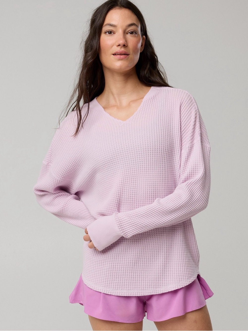 Offline by aerie Lavender Waffle Knit Long Sleeve